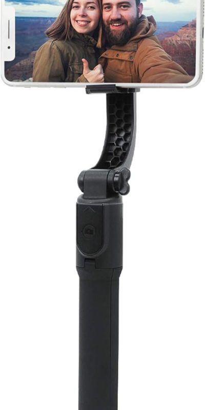 Realm Selfie Gimbal Stabilizer with Wireless Remote for Smartphones, Extendable Bluetooth Selfie Stick & Tripod, 1-Axis Smartphone Gimbal