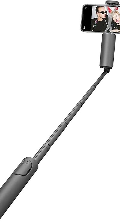 Cliquefie CLIALGRY Aluminum Selfie Stick with Bluetooth Remote Control, Gray