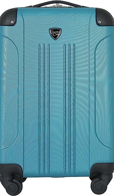Travelers Club Chicago Hardside Expandable Spinner Luggages, Teal, 20" Carry-On